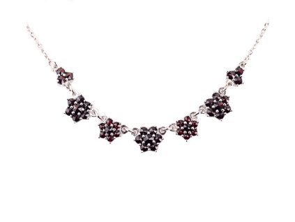 silver necklace with czech garnet (6770898)