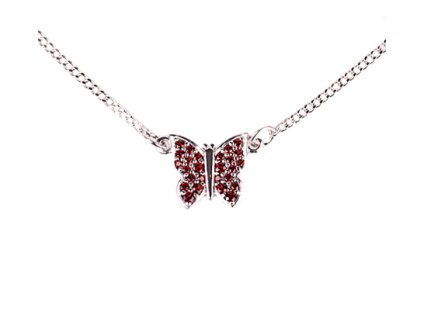 Český granát náhrdelník Motýl (6770974)