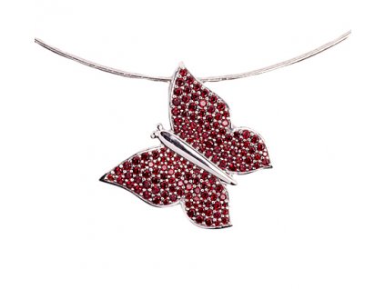 Český granát náhrdelník Motýl (6770975)