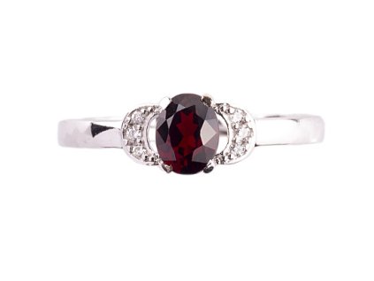 Czech garnet with diamond ring (2271113 B)