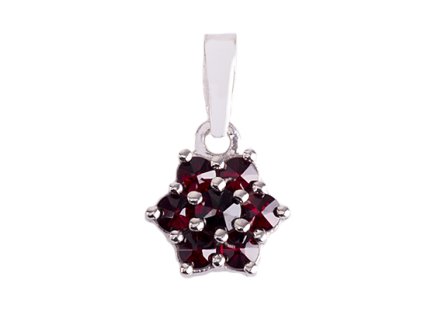 silver pendant with czech garnet (6470018)