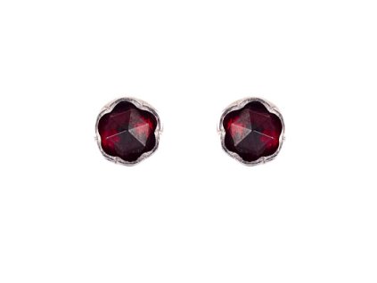 silver earrings with czech garnet (6371448)