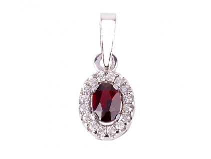 Czech garnet with diamond pendant (2471512 B)