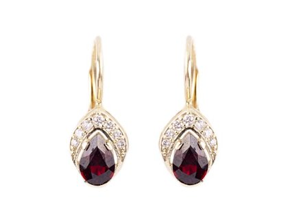 Czech garnet with diamond earrings (2371494 D)