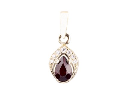 Czech garnet with diamond pendant (2471507 D)