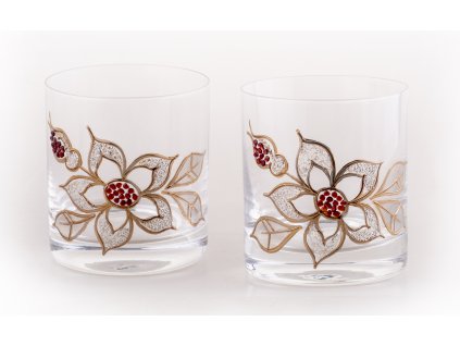 Skleničky whisky s českými granáty