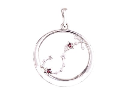 garnet - silver pendant - Scorpio (1157-11)