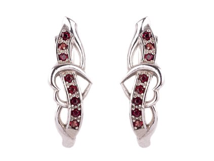 garnet - silver earrings (2117-1)