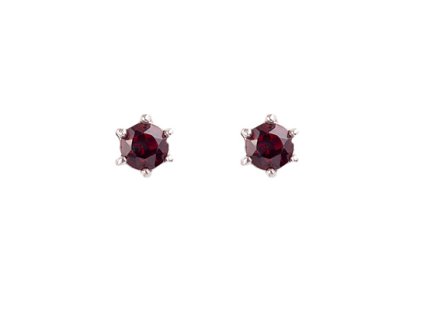 garnet - silver earrings (2233-3)