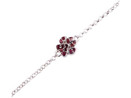 garnet - silver bracelet - paw (4281-1)