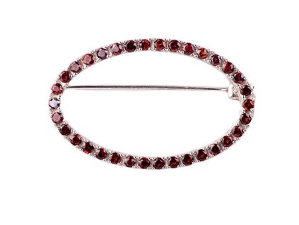 garnet - silver brooch (5585)