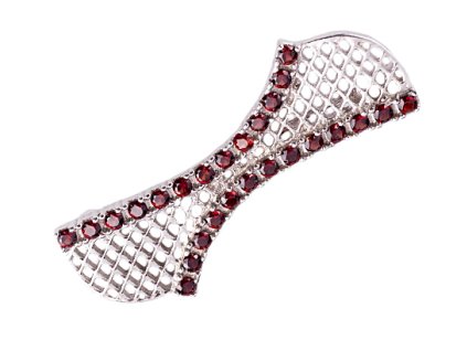 garnet - silver brooch (5599)