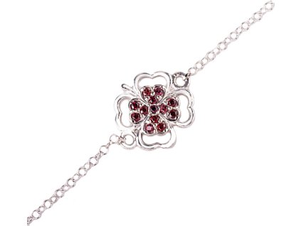 garnet - silver bracelet (4637)