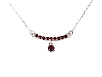 garnet - silver necklace (8646-1)