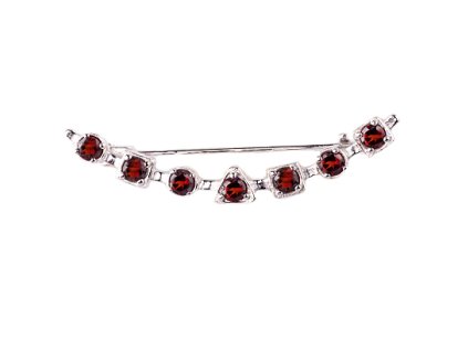 garnet - silver brooch (5622)