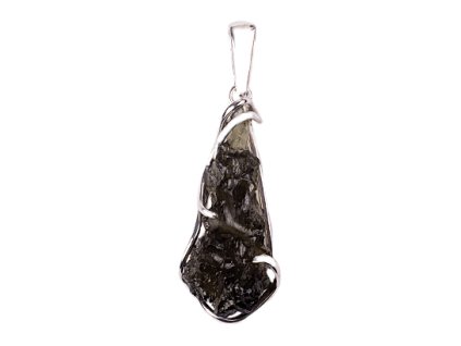 moldavite - silver pendant (157V)