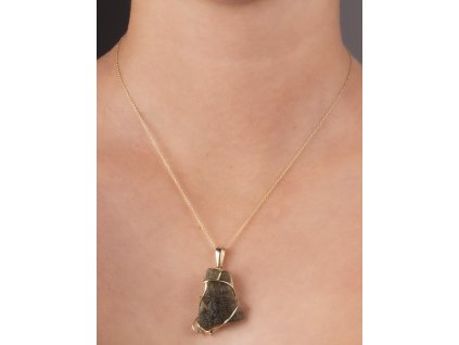 vltavín - zlatý přívěsek (Au001)