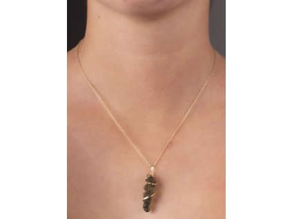 vltavín - zlatý přívěsek (Au003)