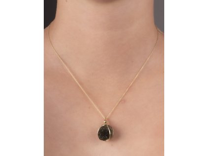 vltavín - zlatý přívěsek (Au004)