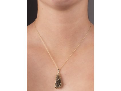 vltavín - zlatý přívěsek (Au005)