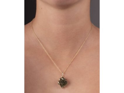 vltavín - zlatý přívěsek (Au007)