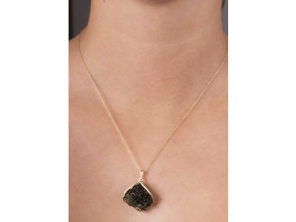 vltavín - zlatý přívěsek (Au008)