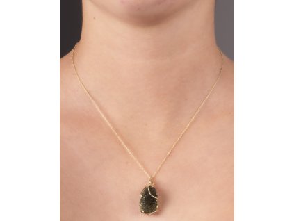 vltavín - zlatý přívěsek (Au009)