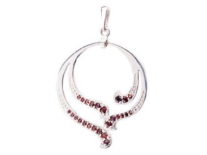 garnet - silver pendant (1630)