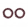 stříbrné náušnice s českým granátem - kruh (6371502)
