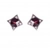 silver earrings with czech garnet (6370915)
