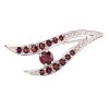 garnet - silver brooch - wave (5033)