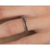 garnet - silver ring - line (3066)