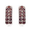garnet - silver earrings - line (2067-1)