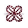 garnet - silver ring - flower (3148)