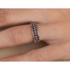 garnet - silver ring - line (3067)