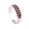 garnet - silver ring - line (3067)