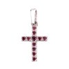 garnet - silver pendant - cross (1179)