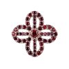 garnet - silver brooch - flower (5148)