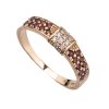diamond + garnet - gold ring - line (U2-3317D)
