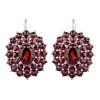 garnet - silver earrings - flower (2072-4)