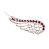 garnet - silver brooch - wings (5610)