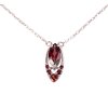 garnet - silver necklace - drop (8612)