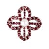garnet - silver brooch - pearl (5148)