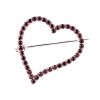 garnet - silver brooch - heart (5624)