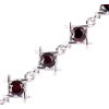 garnet - silver bracelet - square (4670)