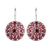 garnet - silver earrings - wheel (2627-4)