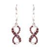 garnet - silver earrings - infinity (2574-4)