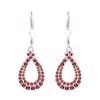 garnet - silver earrings - drop (2631-4)