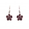 stříbrné náušnice s českým granátem - květina (6370545)