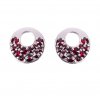 stříbrné náušnice s českým granátem - kolečko (6371153)